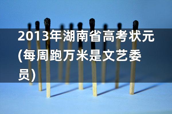 2013年湖南省高考状元(每周跑万米是文艺委员)