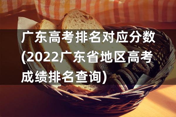 广东高考排名对应分数(2022广东省地区高考成绩排名查询)