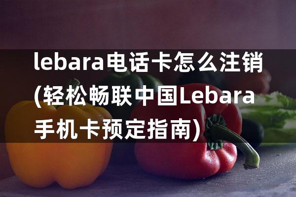 lebara电话卡怎么注销(轻松畅联中国Lebara手机卡预定指南)