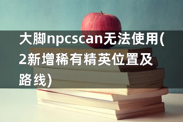 大脚npcscan无法使用(2新增稀有精英位置及路线)