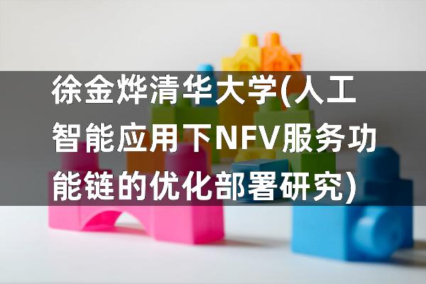徐金烨 清华大学(人工智能应用下NFV服务功能链的优化部署研究)