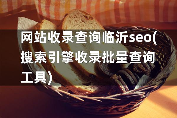网站收录查询临沂seo(搜索引擎收录批量查询工具)