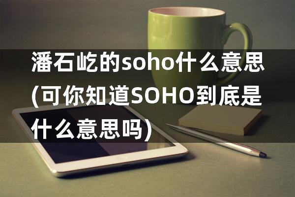 潘石屹的soho什么意思(可你知道SOHO到底是什么意思吗)