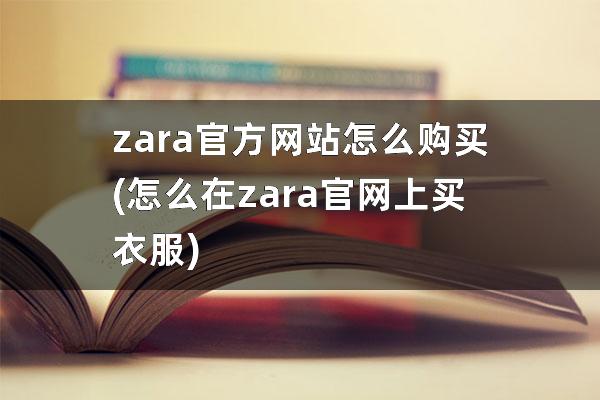 zara官方网站怎么购买(怎么在zara官网上买衣服)