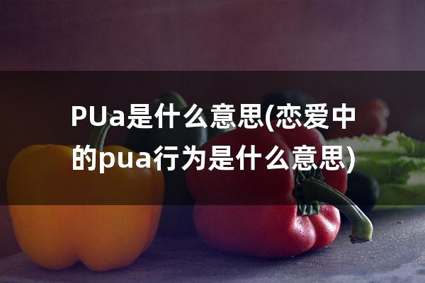 PUa是什么意思(恋爱中的pua行为是什么意思)